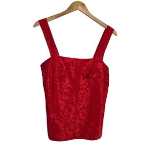 Vintage 70’s Lucie Ann Red Patterned Tank Top Made in U.S.A